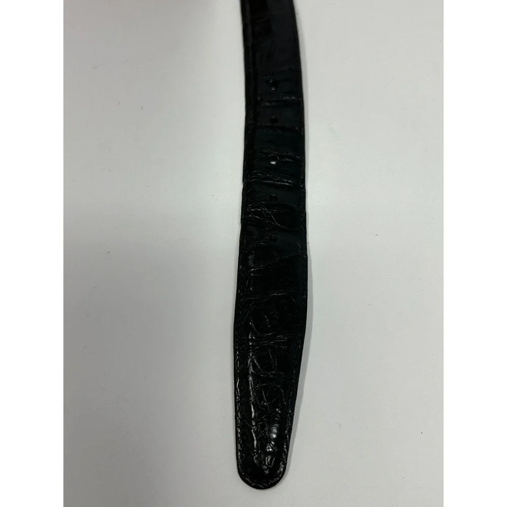 Torino Leather Genuine South American Crocodile Belt Mens Sz 42 Black V5